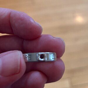 Elle Jewelry Sterling Silver Ring with inset Ruby, Size 5